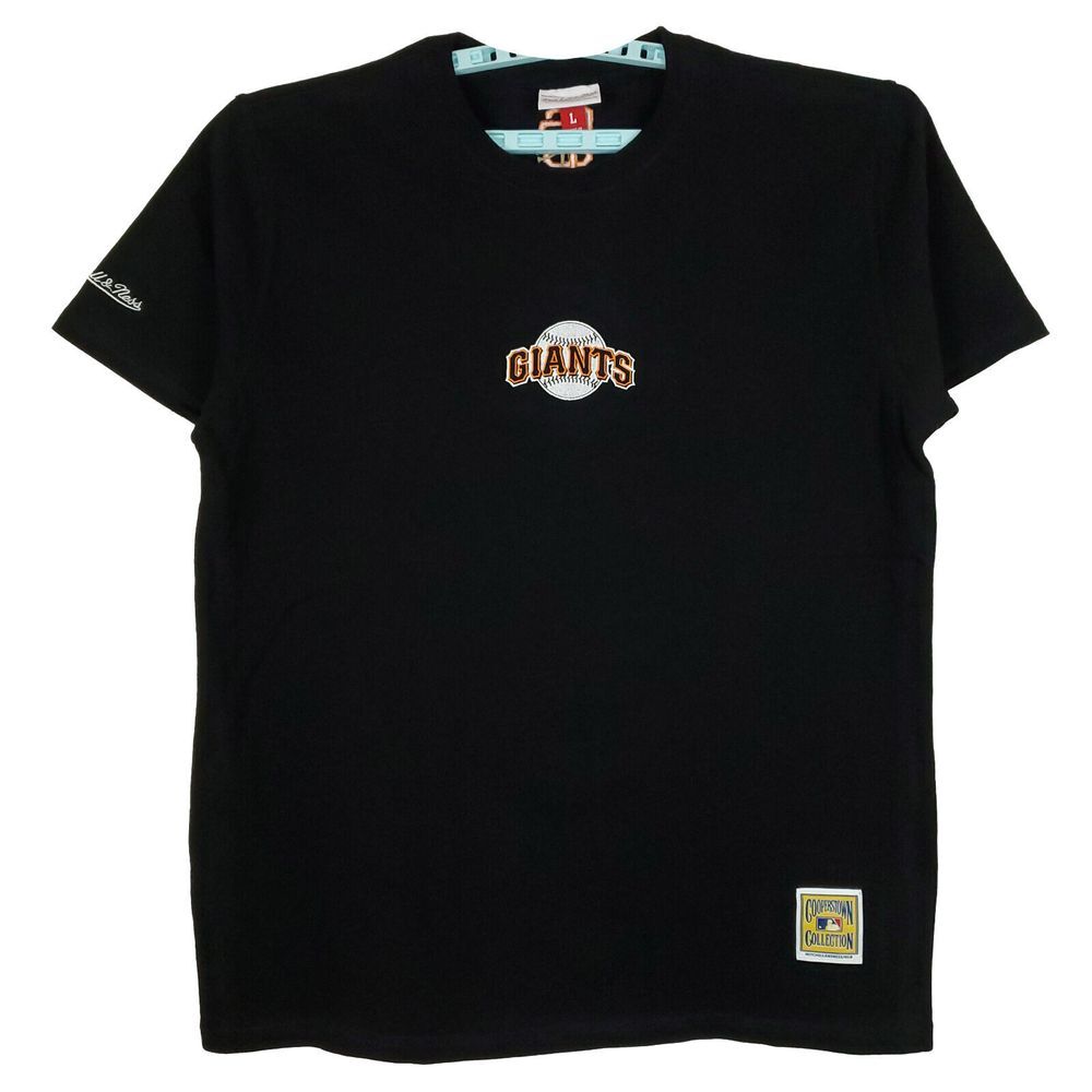 San Francisco Giants Mitchell &‎ Ness MLB L Large Thick Tee Shirt Black NWT